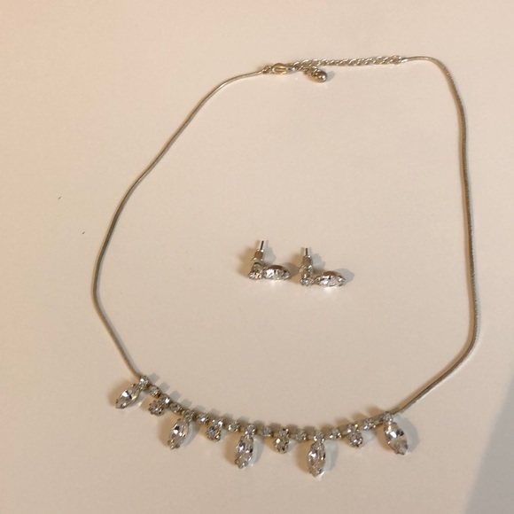 Jewelry - Rhinestone necklace and earrings